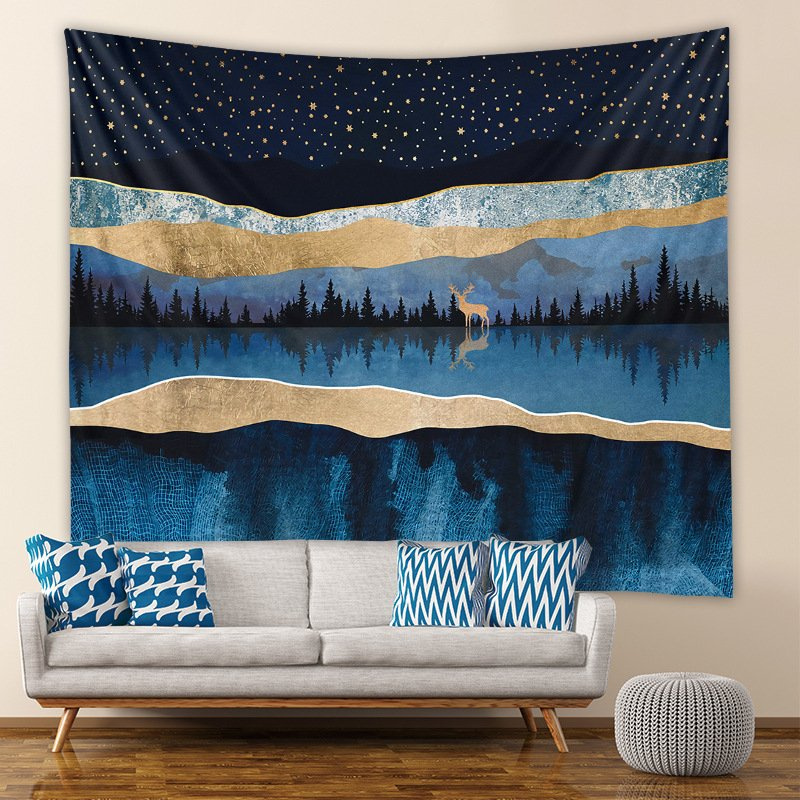 Multi-Scene Colorful Mountain Heat Transfer Tapestry - Universal for Living Room