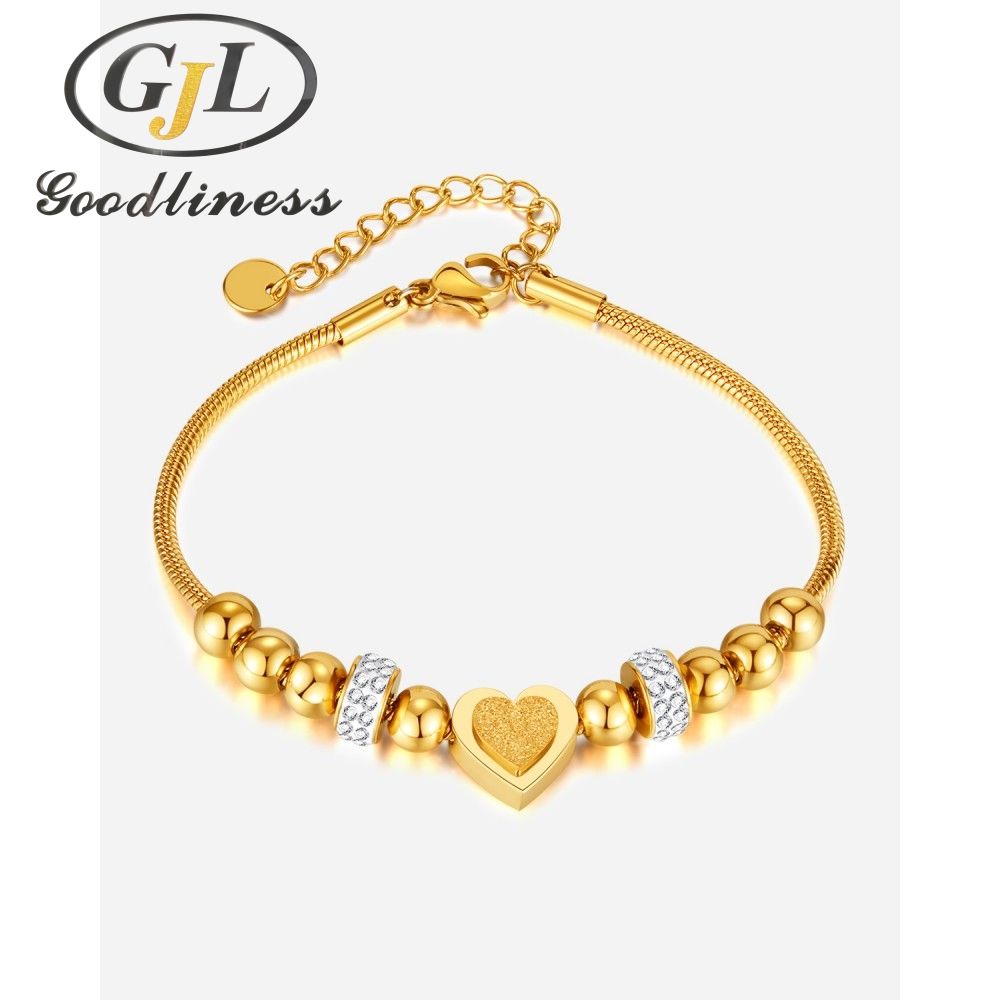 Factory Price Light Luxury Niche Premium Love Frosted Jewelry Stainless Steel Bracelet