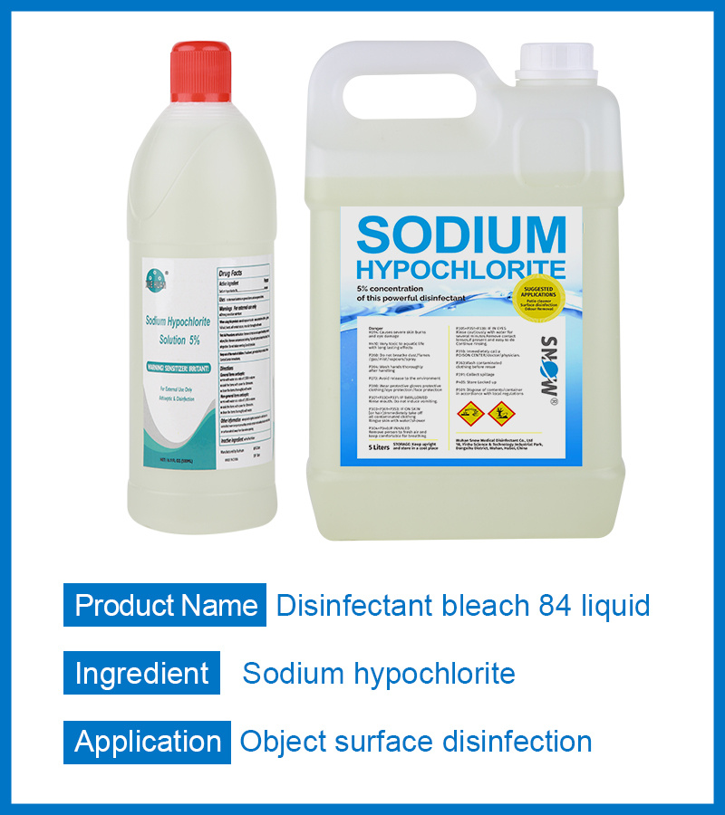 Factory Supply High Effective Home Hospital Hotel Use 84 Disinfectant Liquid Bleach Disinfection