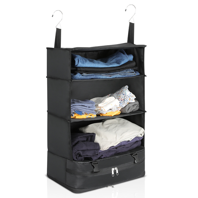 Foldable Travel Luggage Shelving Organizer Packing Cube Portable Hanging Shelves Storage Bag