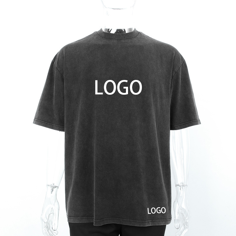 Men′ S Washed Vintage T-Shirt Blank Cotton T-Shirt Oversized Vintage T-Shirt