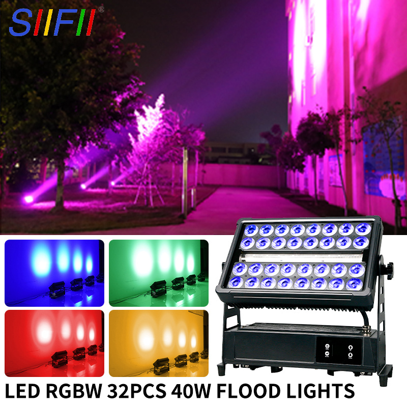 32*40W RGBW 4 In1 Waterproof Moving Head LED Light Stage LED Strobe IP65 2024 New DMX LED Strobe Lighting