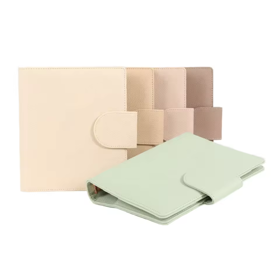 Stock Notebook Binder With A6/a5 Pu Leather Cover 6 Ring Refillable Binder With Magnetic Buckle Closure For B5 & A4 Sizes Gift