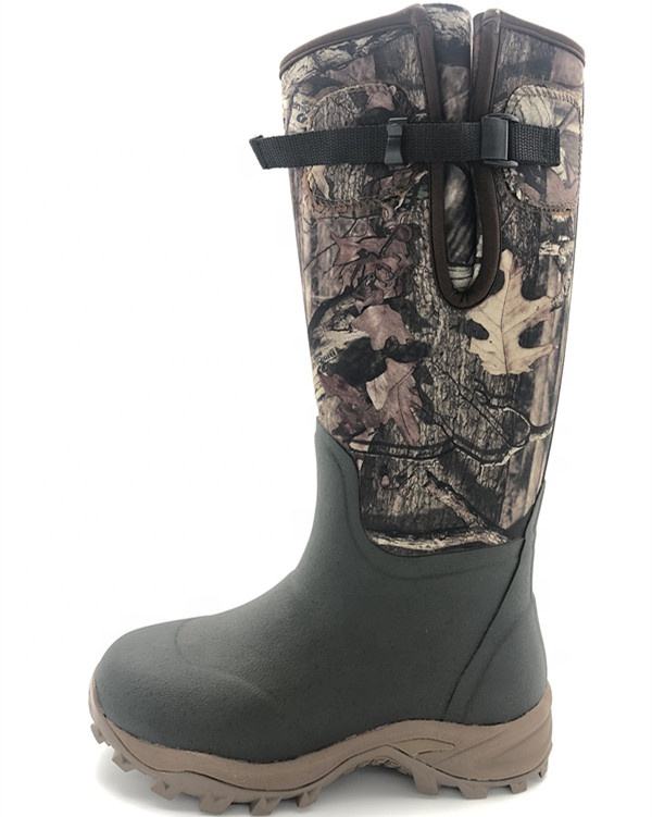 Unisex Best Quality Waterproof Camo Hunting Neoprene Rubber Boots With Adjust Buckle