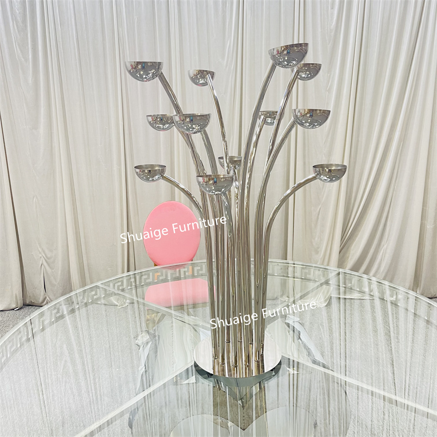 Classic Design Stainless Steel Candle Holders Table Decoration Party Decoration Centerpieces
