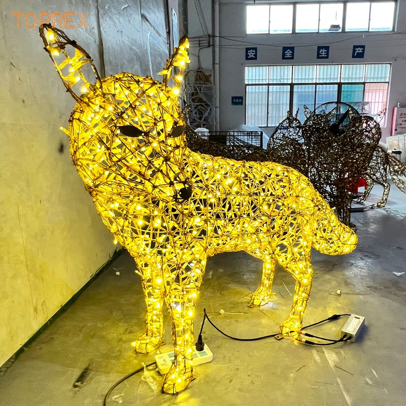Desert Animal Lighting LED Fox African Fox Packs Motif Lights for Events Holiday Decoration