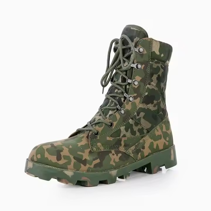 Wholesale Leather Hiking Boots Tactical Boot Shoes Panama Sole Side Zipper OEM Boots Tactical Boots Mountain Camouflage Combat Boots
