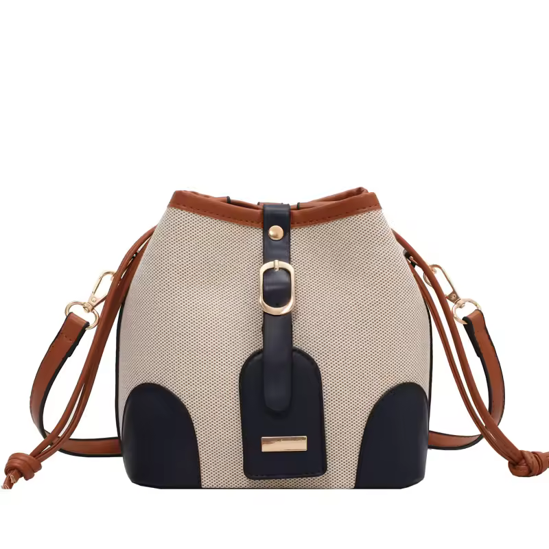 Designer Ladies Dress Canvas Handbag Single Strap All-match Small Messenger Bucket Tote Bag Fashionable Women's Shoulder Bag