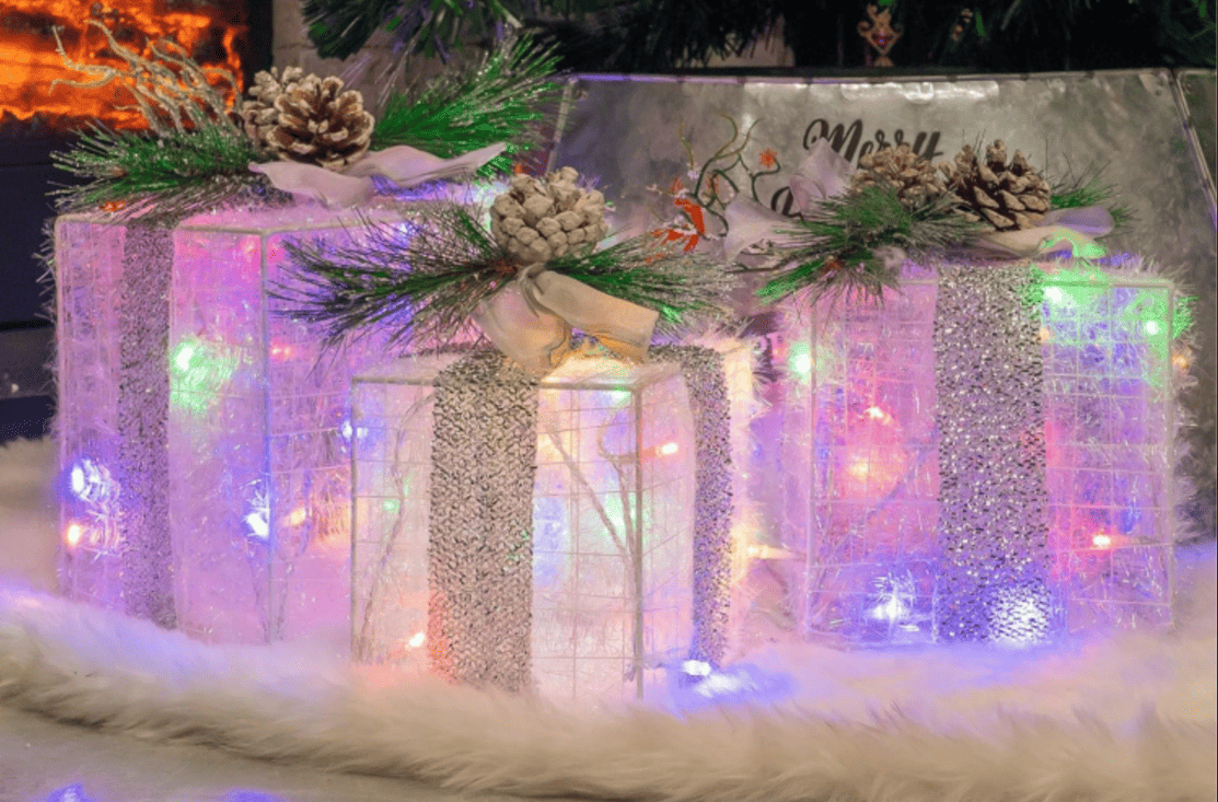 Factory Direct Sale Christmas Party Home Decorations LED Lighting Gift Box