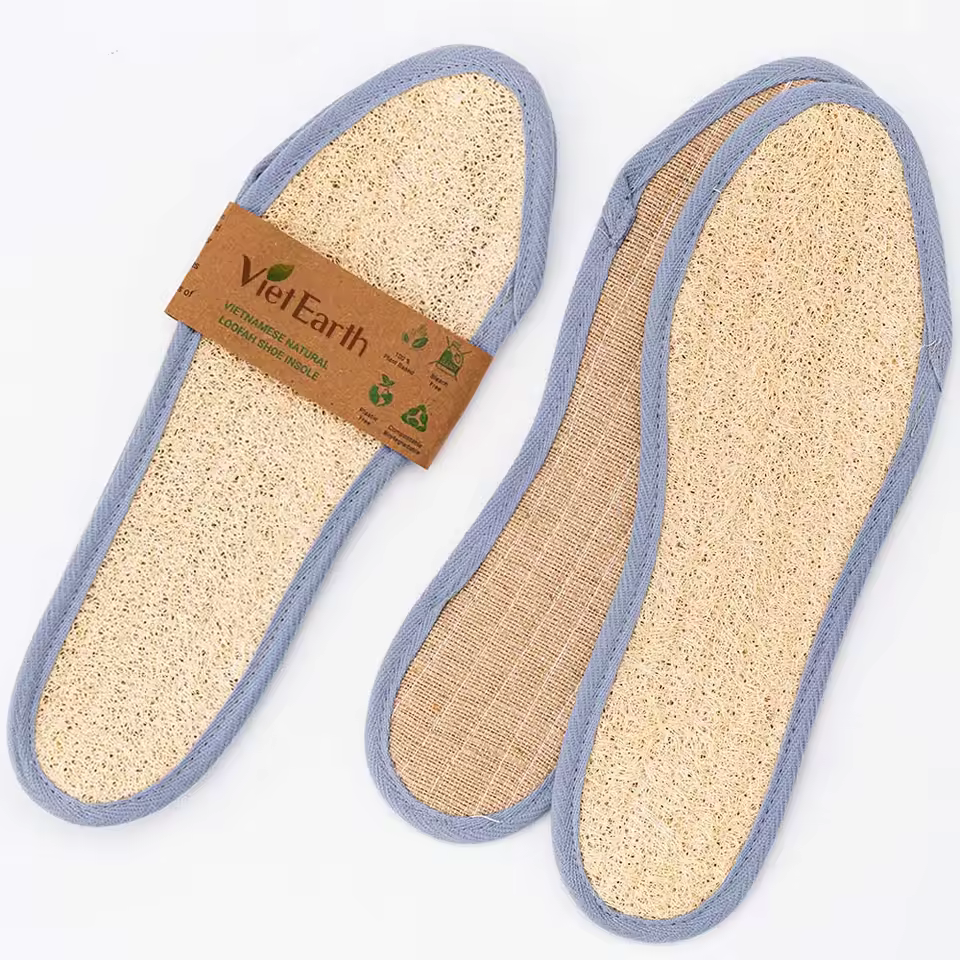 Breathable Vietnamese Natural Loofah Insoles Shoe Inserts For Plantar Care 1 Pair