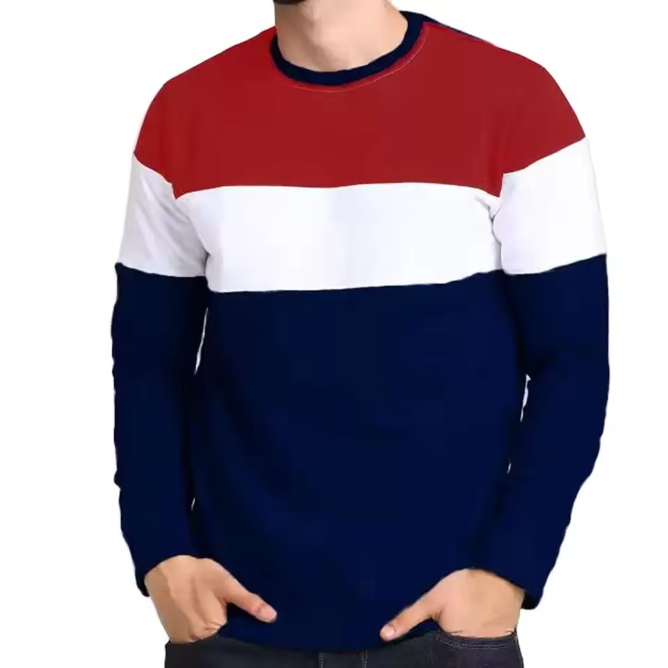 Premium Quality Red/ Blue / White Long Sleeve Men's Plain Sweatshirts For Men / Sweat Shirt Fancy Casual Wear Latest Design