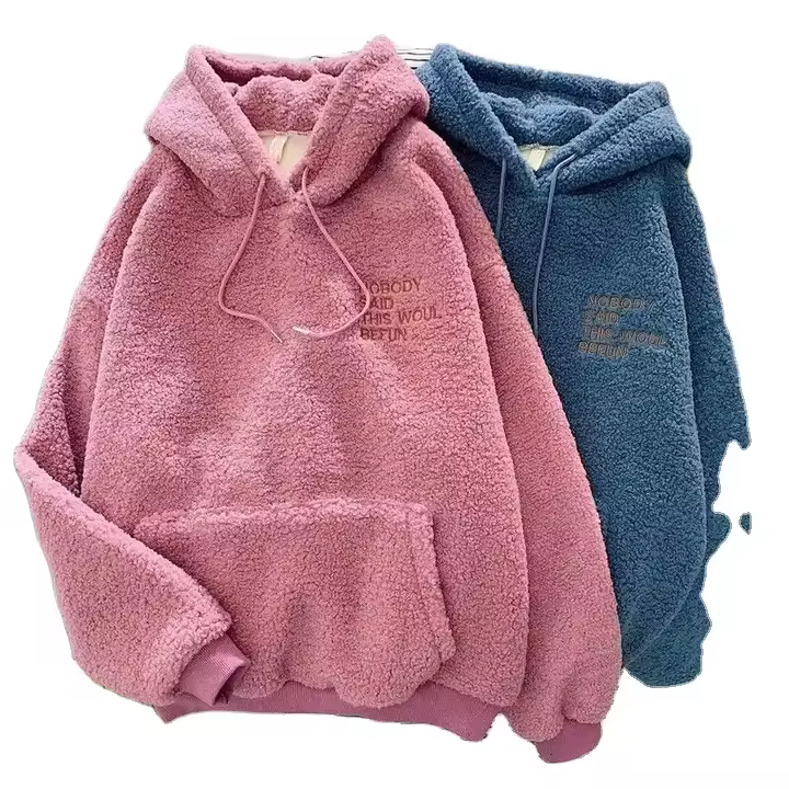 Thickened Sweatshirt Women Casual Solid Long Sleeve Loose Fit Tops Pullover Female Autumn Winter Women Hoodies