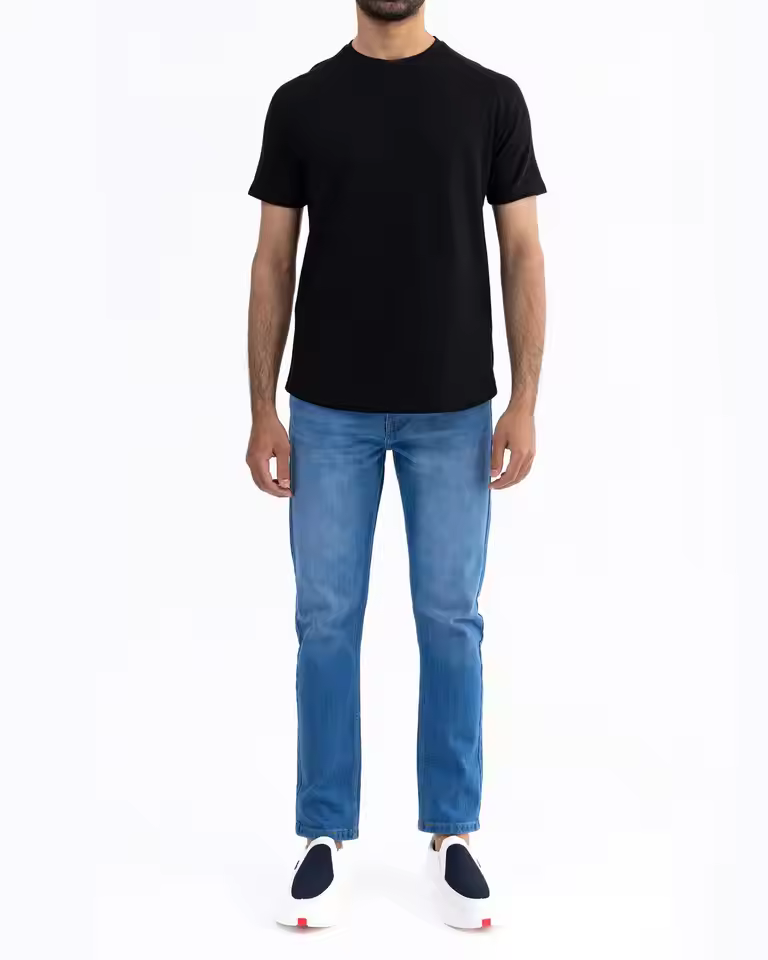 Premium Quality 100% Cotton Men's T-shirt Custom Basic Regular Fit Black T-shirt