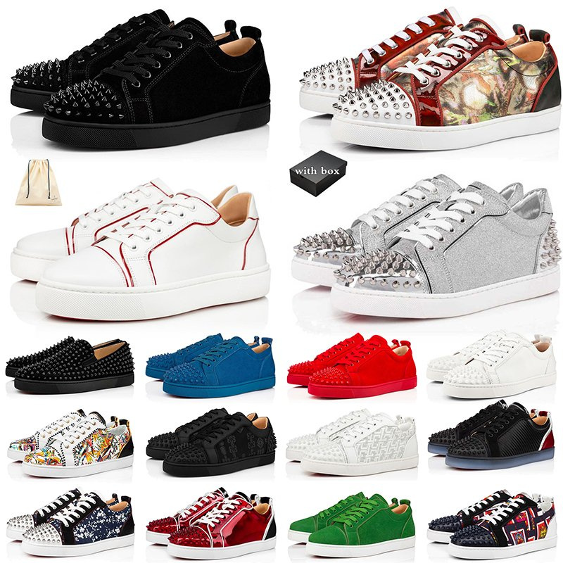 Casual Shoes Loafers Rivets Low Studed Designers Shoe Mens Women Black White Leather Sneakers