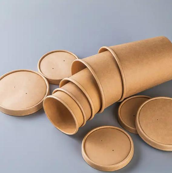 Best Selling Environmentally Friendly Degradable D80/90 with Kraft Paper Coffee Cup Milk Cup Disposable Lid