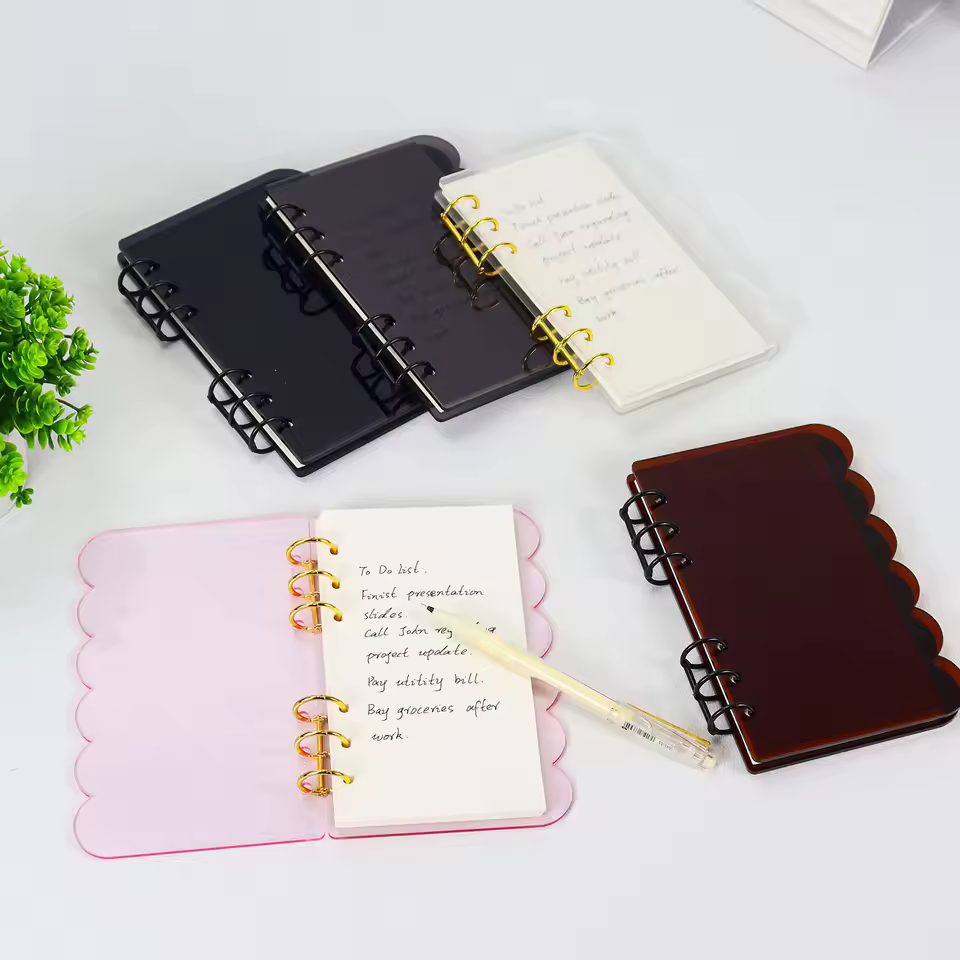 Petal Acrylic Dashboards Binder Cover A6 Diy Notebook Cover 6 Holes Binder Cover Gold Clip Cash Envelope Dividers For Budgeting