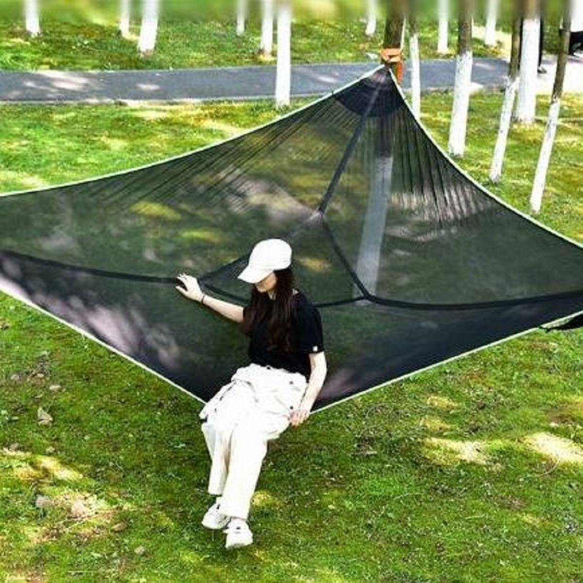Polyester Camping Breathable Garden Furniture Outdoor Swing Hammock Chair with Frame