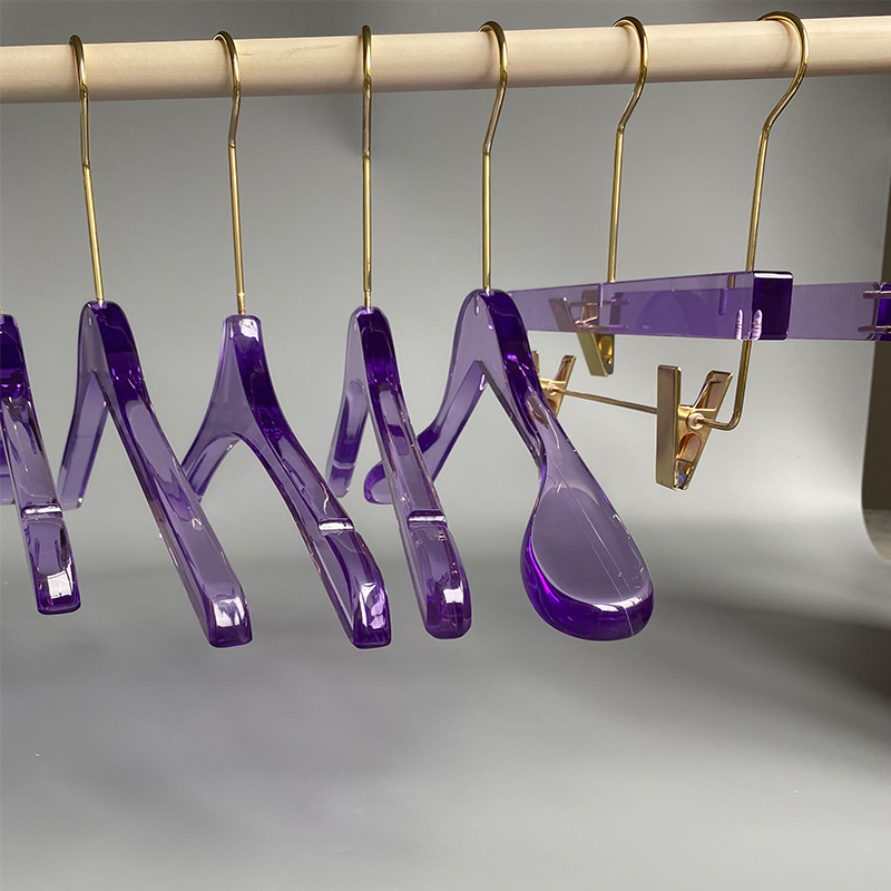 Wholesale Many Colors Lucite Hanger Double-Sided Hooks Transparent Acrylic Pants Rack with Factory Direct Sale Price