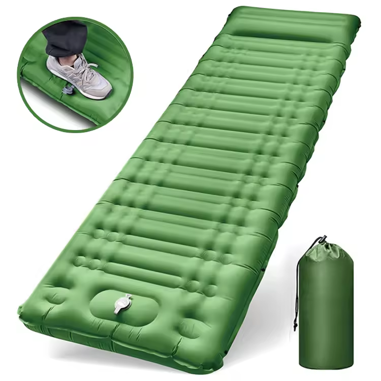 Ultralight Self Inflating Sleeping Pad Mat With Pillow Portable Camping Mattress For Backpacking Hiking Traveling