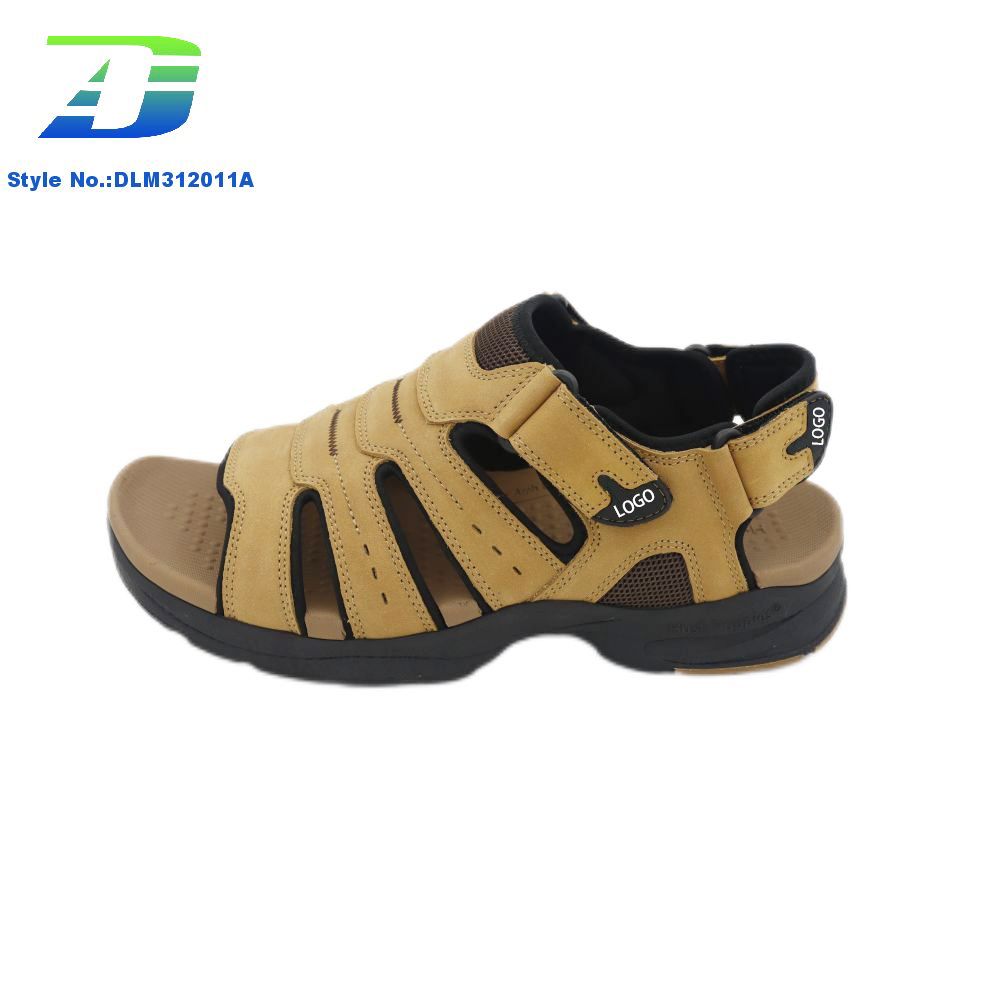 2024 Summer New Men's Leather Breathable Sandal Simple Comfortable Non Slip Outdoor Shoes