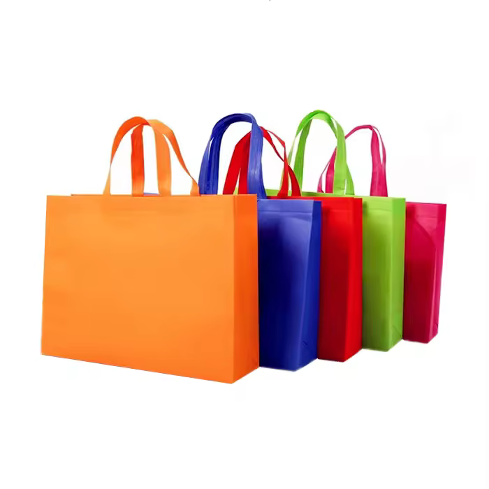 Ready To Ship Stock Promotional Colored Non Woven Tote Shopping Bag