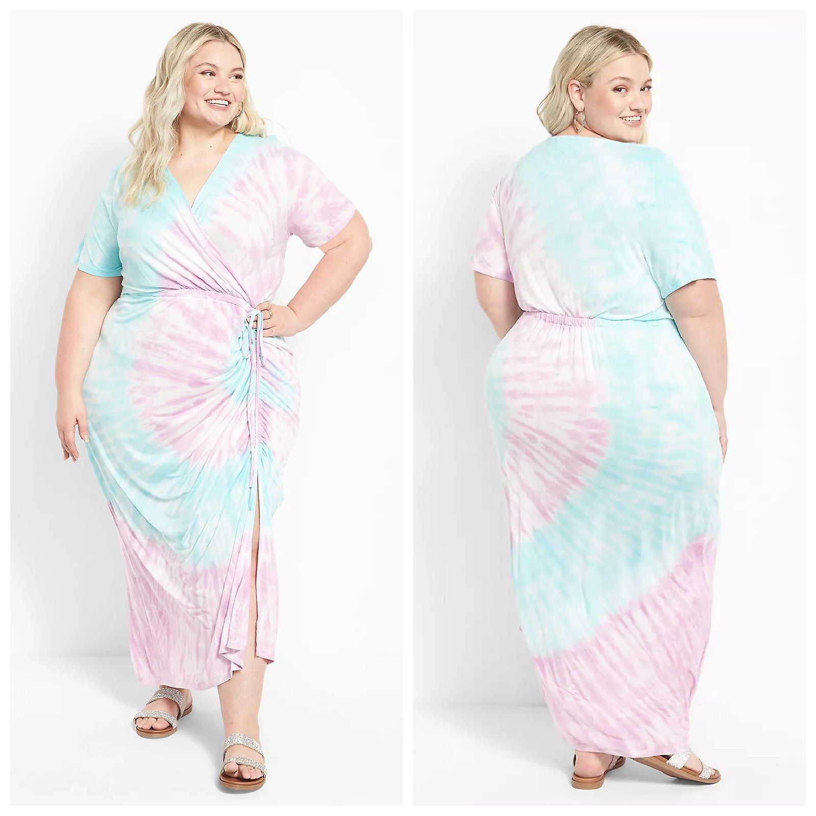 Surplice V Neck China Apparel Factory Wholesale Fashion MIDI Clothes Summer Elegant Sexy Short Sleeves Maxi Clothing Plus Size Women Dress