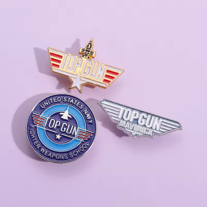 Classic Movie Brooch Top Gun Badge Pilots Medal Gift Enamel Pin