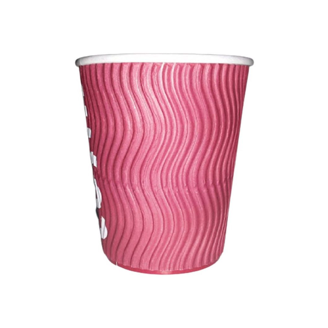 Factory Wholesale Corrugated Ripple Wall Hot Insulated Coffee Paper Cup with Lid