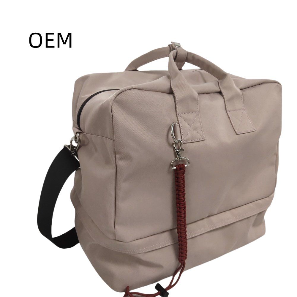 Durable Nylon Lady's Travel Bag with Individual Shoes Compartment
