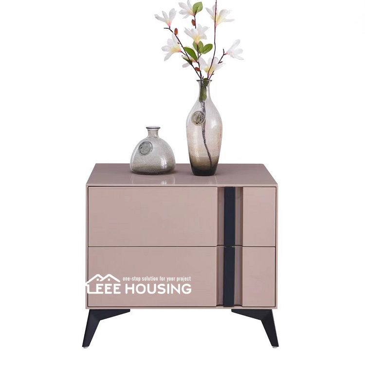 China Factory Direct Supply Home Furniture Modern Two Drawers Solid Wood Nightstand for Bedroom Furniture