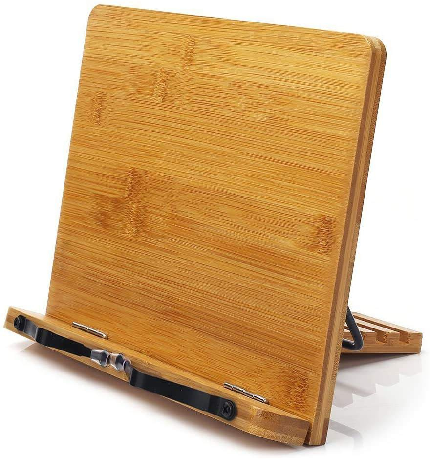 Ajustable Bamboo Book Portable Sturdy Lightweight Display Reading Stand