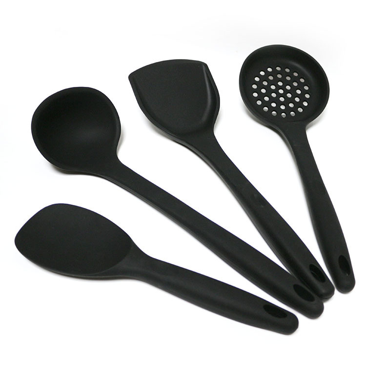 Silicone Kitchen Utensil Set 4 Cooking Utensils Non-Stick Safe for Pots & Pans Serving Spoon, Spatula Tools