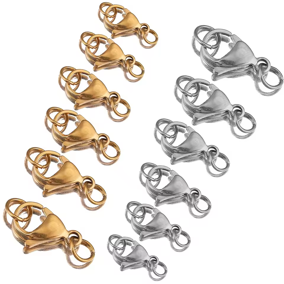 Stock Clasps For Jewelry Making 304 Stainless Steel Connection Buckle Lobster Clip
