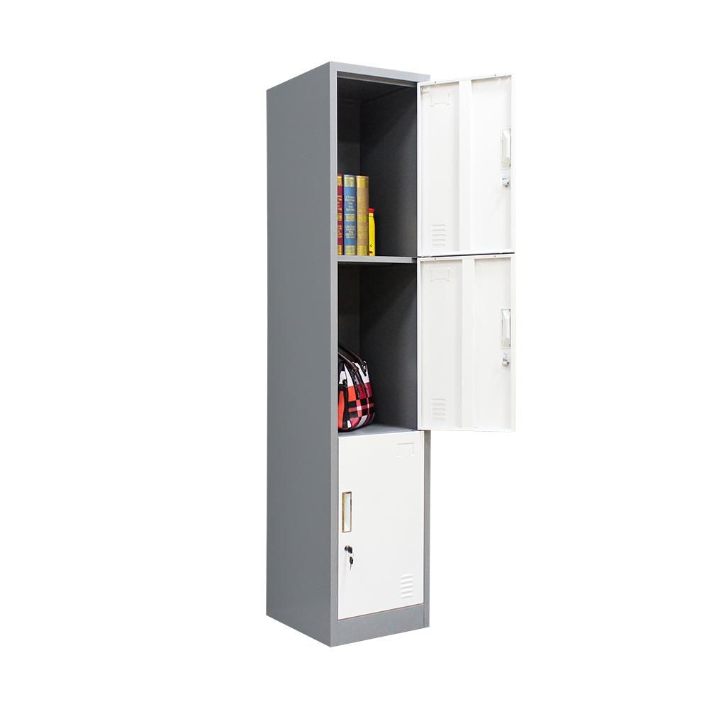 Steel Furniture Gym Hospital School Use Three 3 Doors Wardrobes Shoes Storage Cabinet
