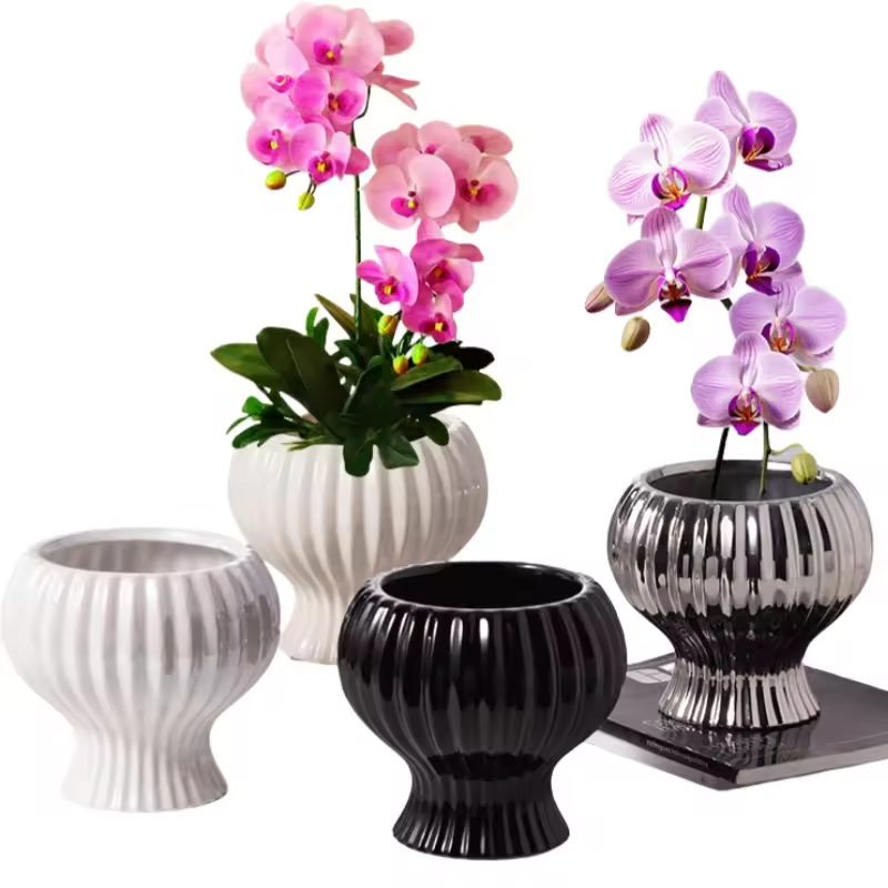 Manufacturer 3d Printed Ceramic Vase Light Luxury Shiny Home Decor Tabletop Flower Vase Factory Oem Odm