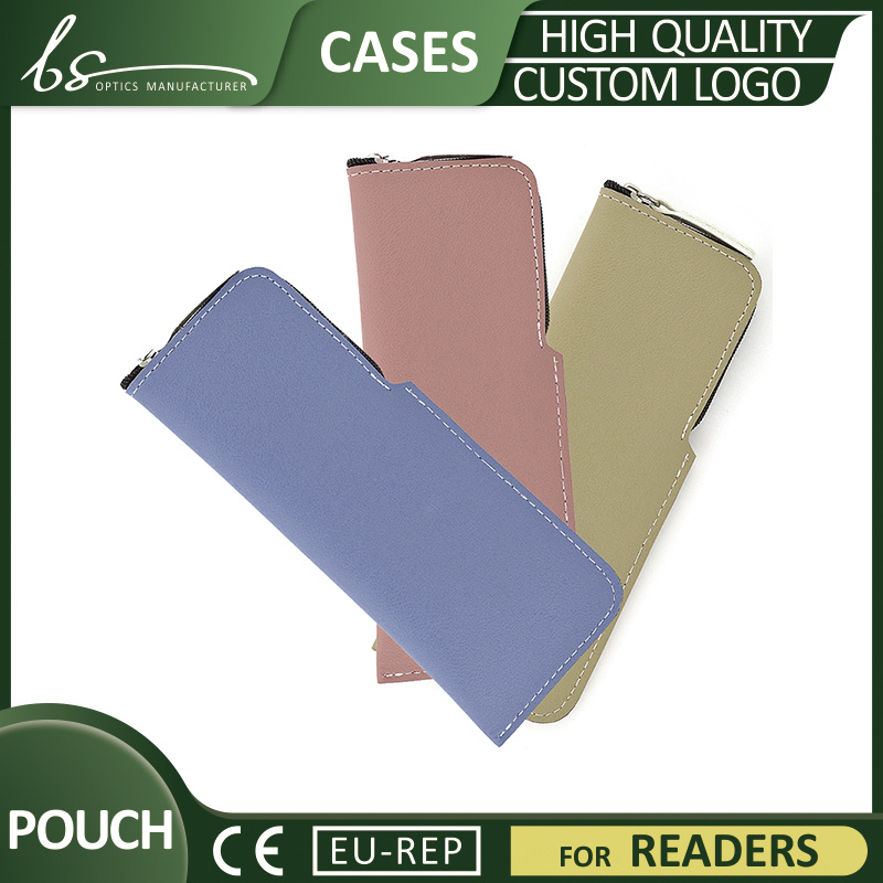 High Quality Portable Zipper Closed Glasses Case Pouch for Readers Packing