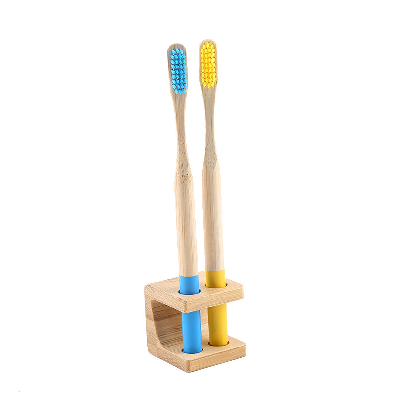 2 Pack Bamboo Toothbrush Holder Double Site