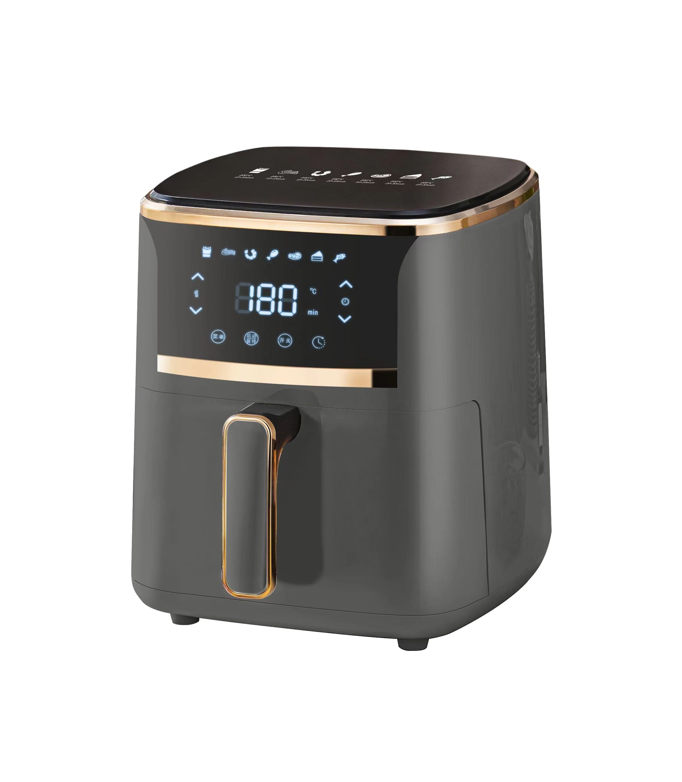 5.5L Stainless Steel Air Fryer Digital Control LCD Display Modern Style Electric Power Source for Home Hotel Use