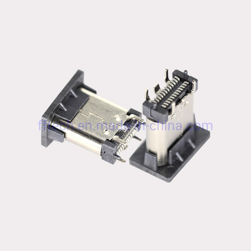 Chian Manufacturer Straight SMD/SMT Type 24p USB Socket Pd Type C Receptacle USB Connector
