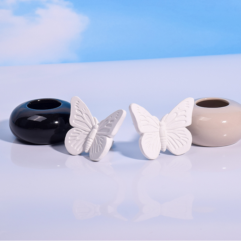 Butterfly Factory Wholesale Aroma Plaster Reed Diffuser with Ceramic Jar for Home Scented Decor