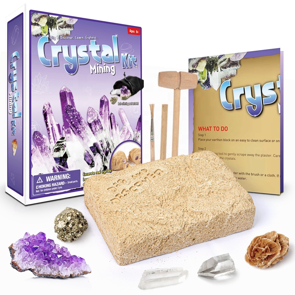 DIY Toy Archaeology Excavation Crystal Gem Dig up Kit