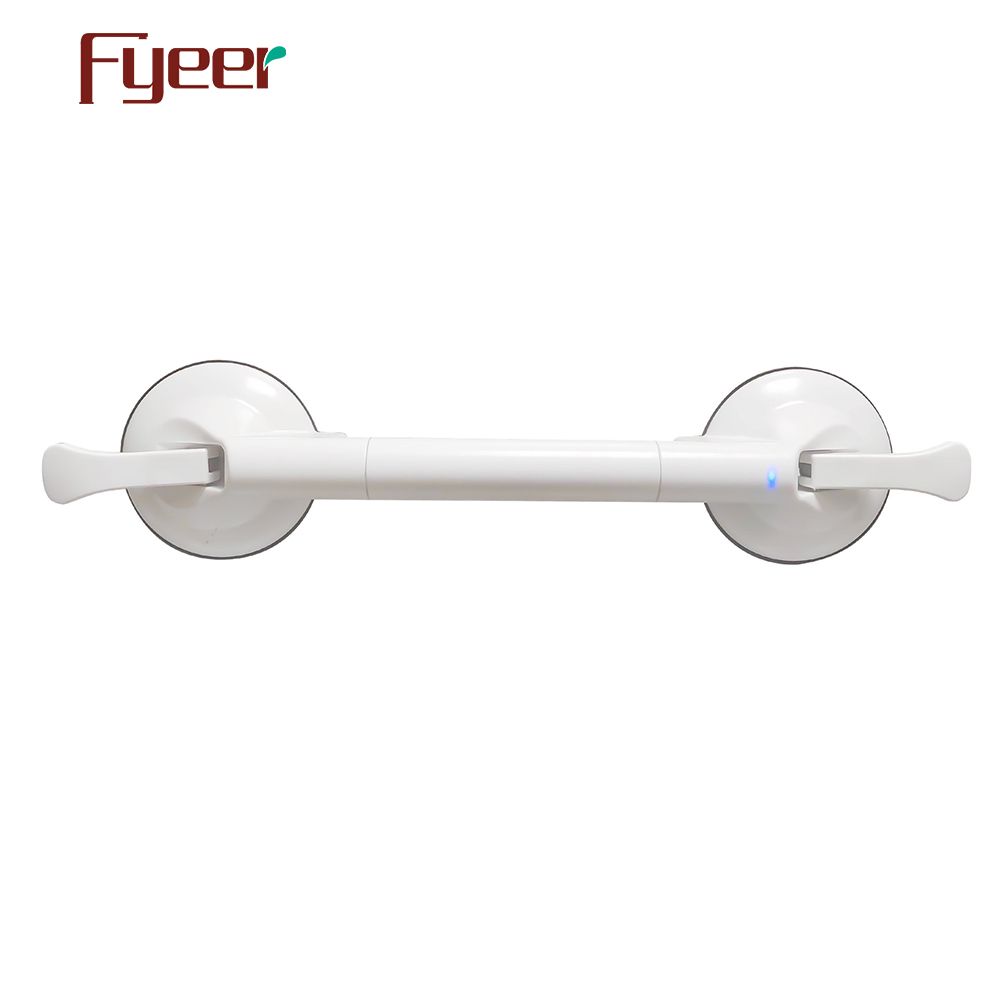 Fyeer Elderly Handrail Support Suction Cup Shower Handle Plastic Bathroom Grab Bar with Alarm System