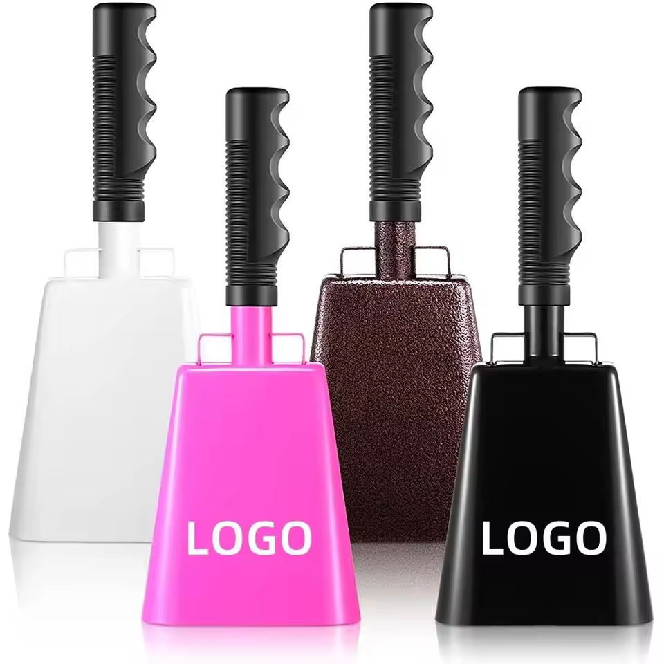 Wholesale Cowbell With Handle Decorative Promotion Custom Cow Bells 3inch 4inch 9inch Cow Bells Noise Makers