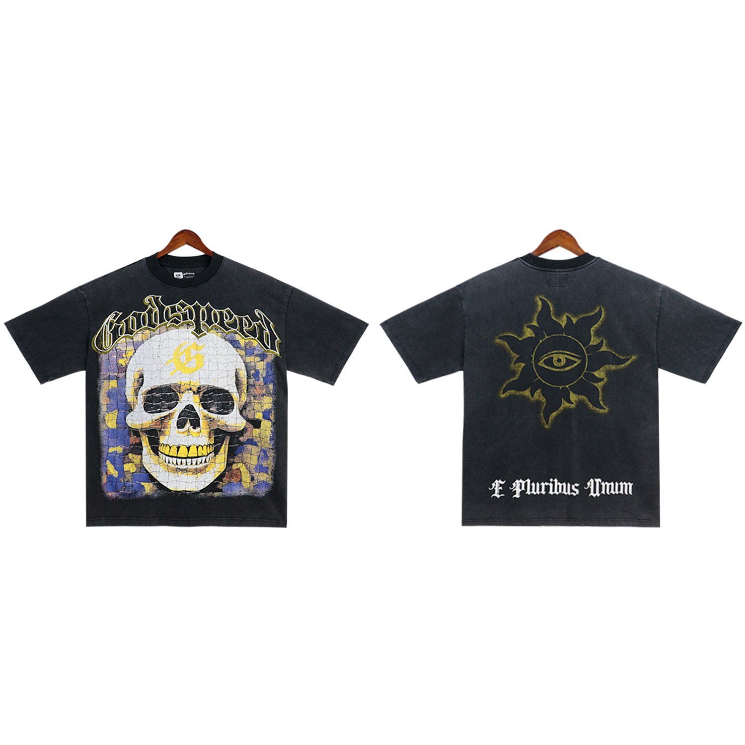 Wholesale Godspeed Oversized Street Shirt Skull Casual Men′ S T-Shirts Branded Tee Factory in China