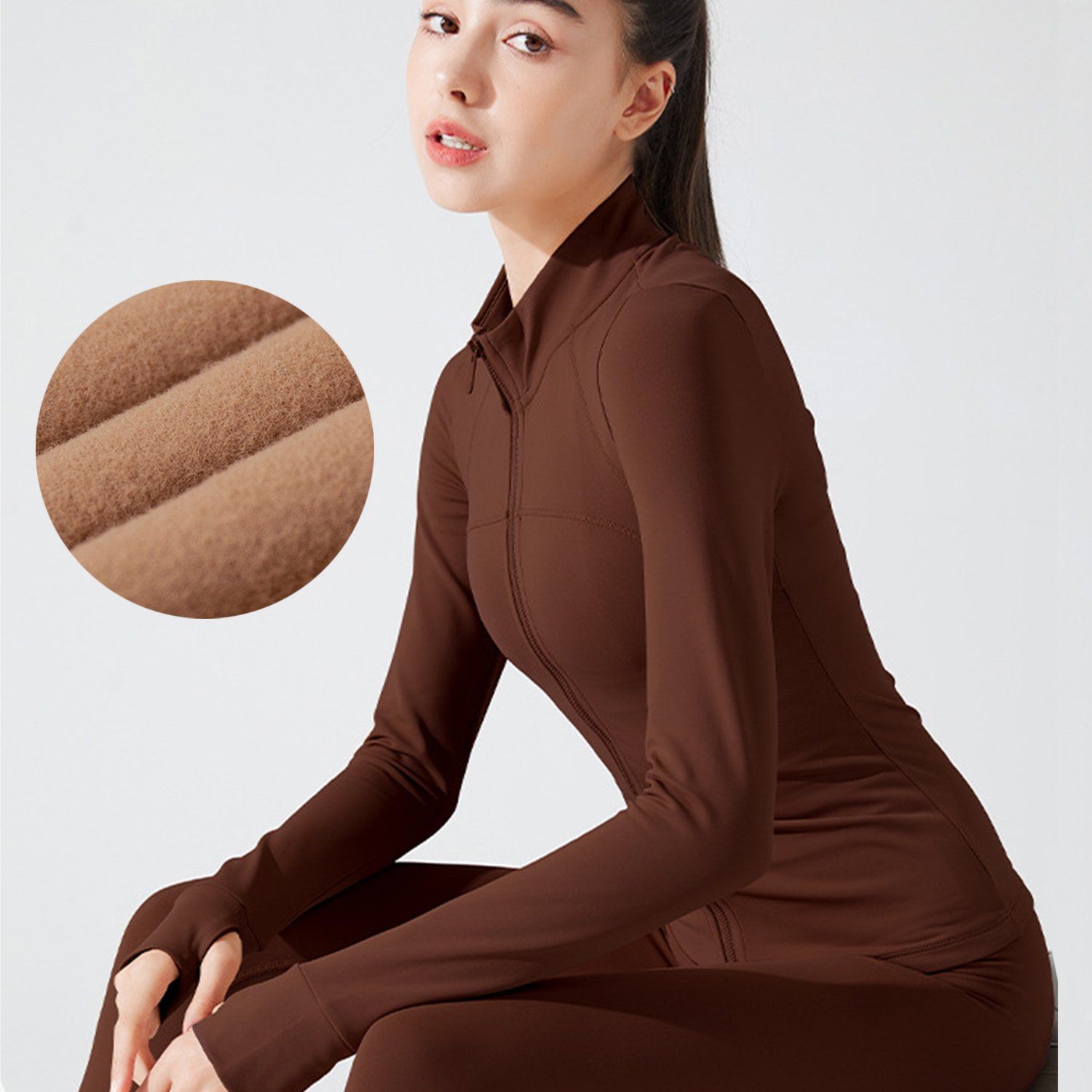 Wholesale Qumor Women Sport Fitness Zipper Tight Blazer for Winter Wearing