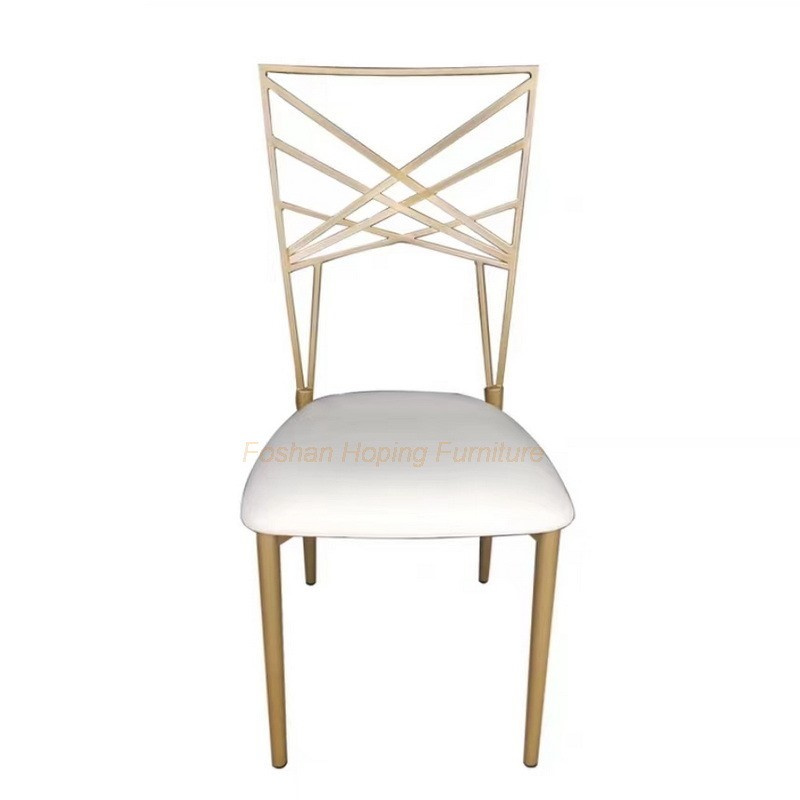 latest Price Stackable Cross Back Metal Steel Hotel Dining Furniture Banquet Chair