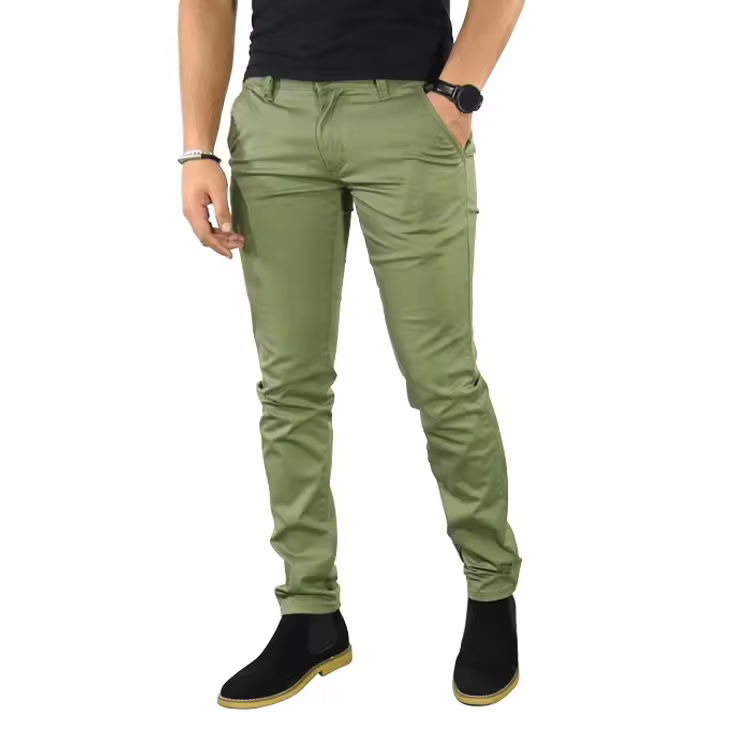 Private Label Solid Color Trousers Men Straight Pants Casual Business Pants Slim Fit Chino Pants For Men