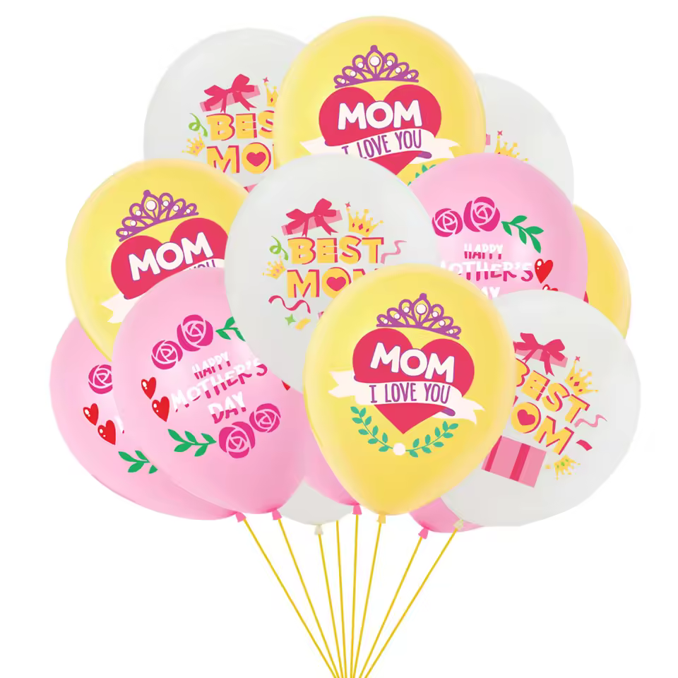12-inch Happy Mothers Day Printed Latex Balloons Set Best Mom Balloons For Party Decorations Supplies