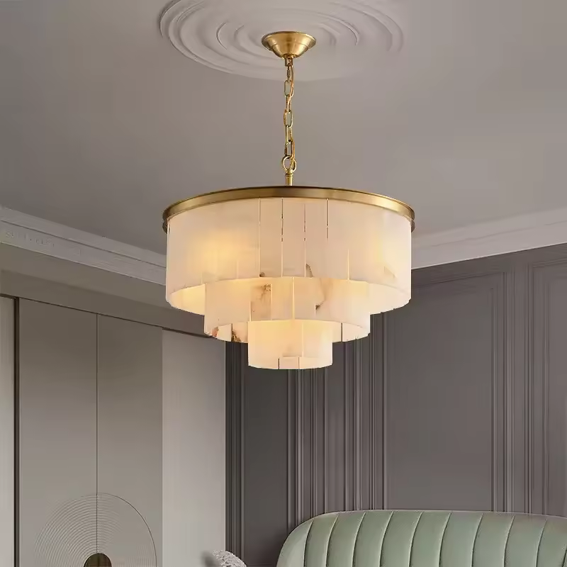 Modern Minimalist All-copper Marble Chandelier Luxury Designer Lamp For Living Dining & Bedroom Direct From Manufacturer