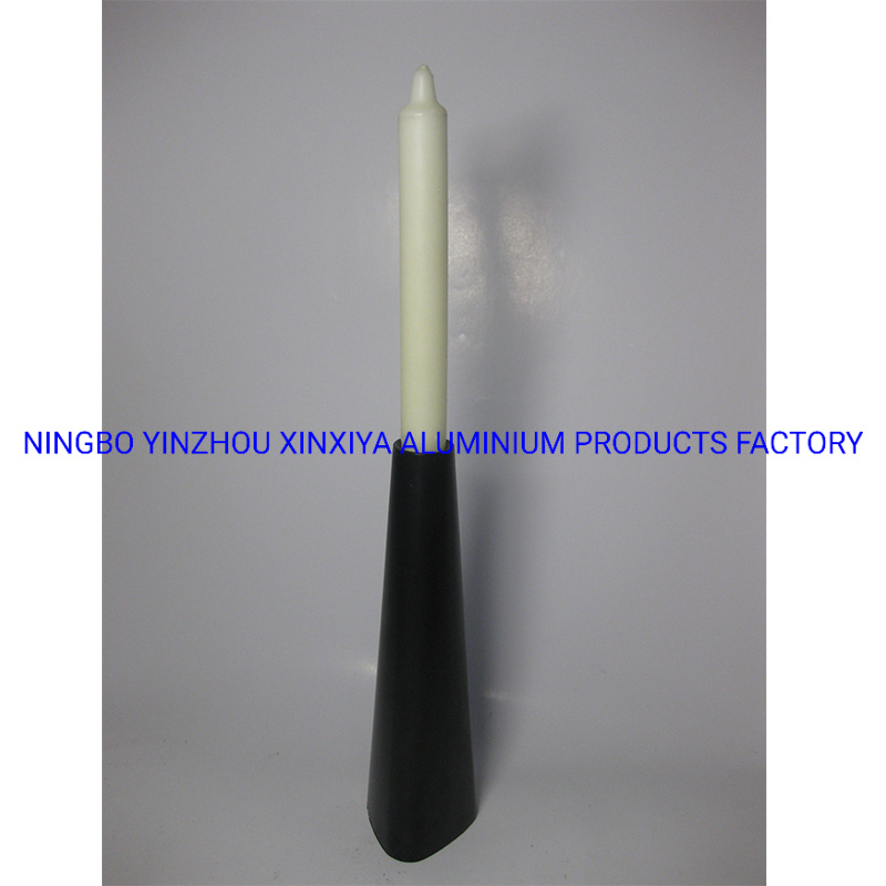 Aluminum Cone Shape Taper Candle Holder Candlestick Candle Holder in Black Color
